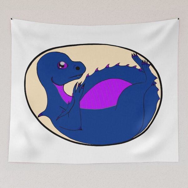 Item preview, baby dragon in egg dark blue designed and sold by obsedian-dream.