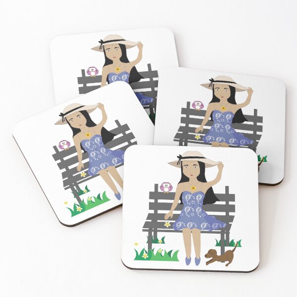 Item preview, Cute girl sitting on a chair with her puppy designed and sold by Mylecm.