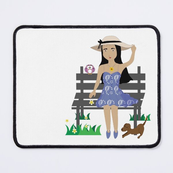Item preview, Cute girl sitting on a chair with her puppy designed and sold by Mylecm.