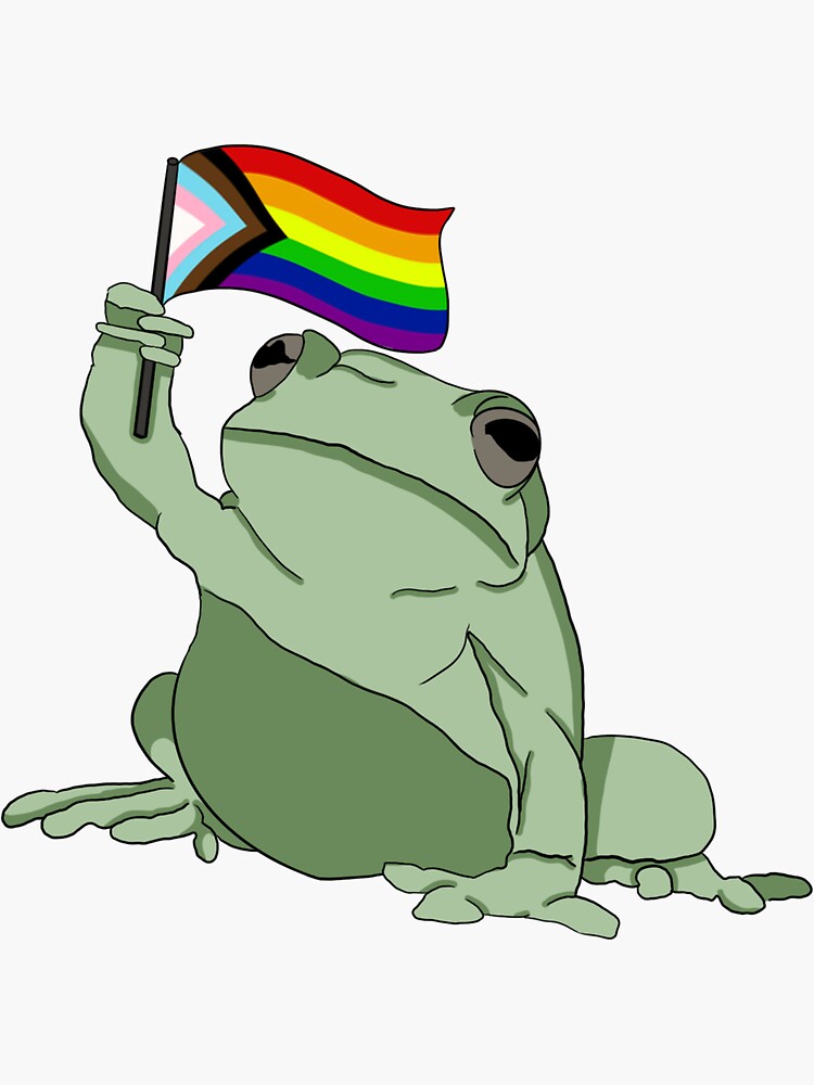 Gay Pride Frog Stickers in Waterproof Die-Cut Vinyl