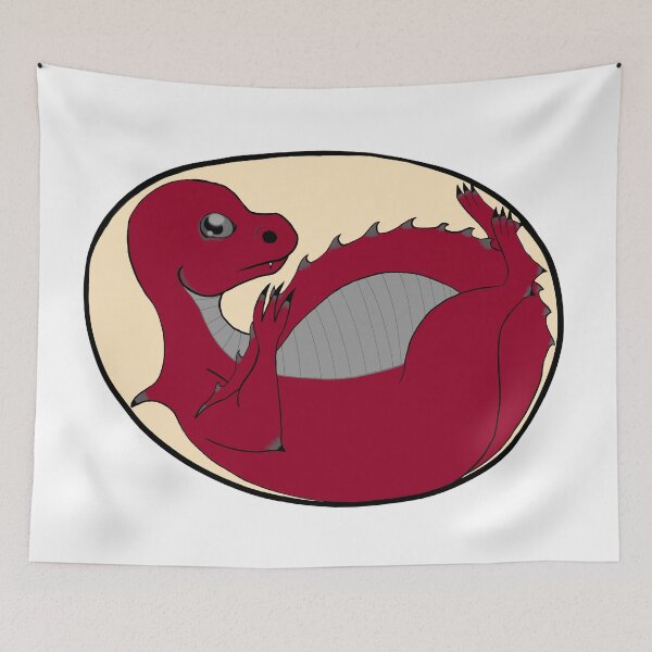 Item preview, Baby dragon in egg crimson designed and sold by obsedian-dream.