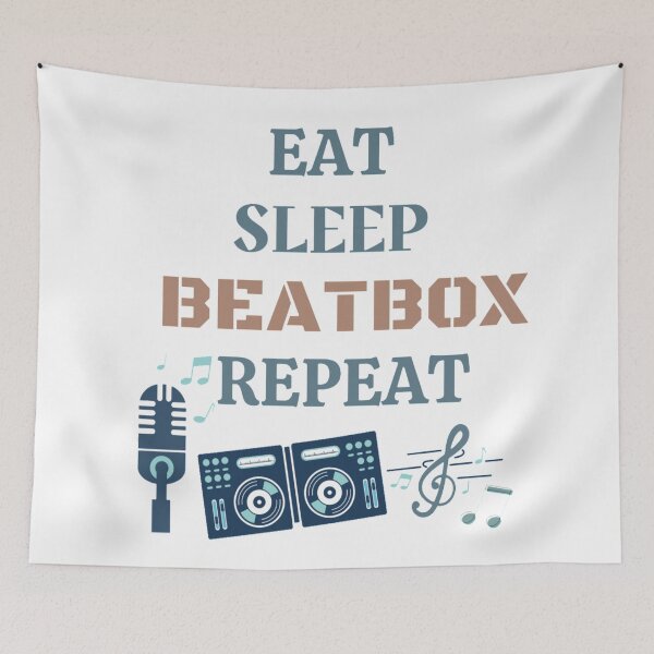 Item preview, Eat Sleep Beatbox Repeat Funny Quote designed and sold by Simi2020.