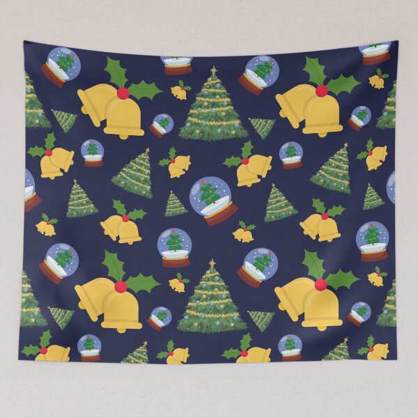 Item preview, Christmas Snow Globe Tree And Bells Seamless Pattern designed and sold by thecooltable.