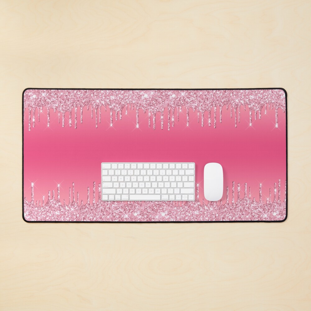 Pink Glitter Dripping Glitter, Trendy, Girly Mouse Pad