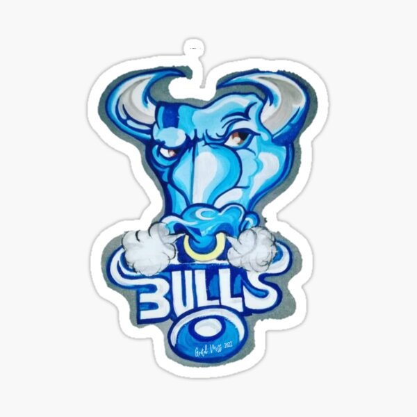Item preview, Pintado a mano Shane the top Blue Bulls Fan designed and sold by Gretel Moss.