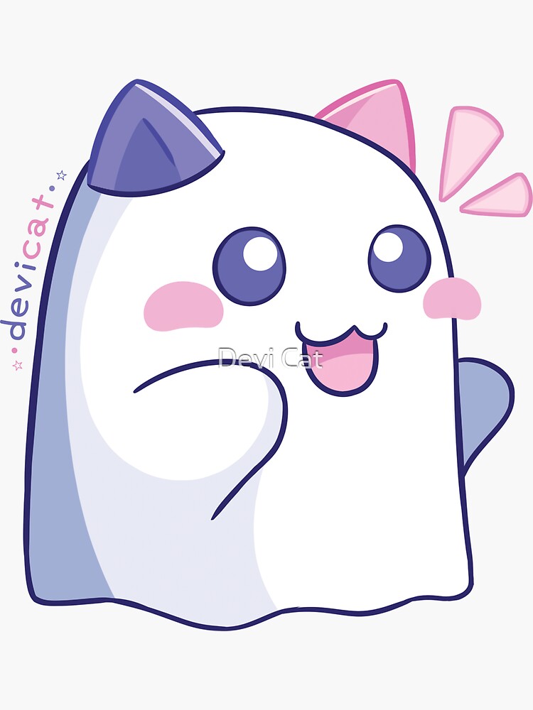 Thumbnail 3 of 3, Sticker, CandiCat Ghost • 2021 designed and sold by devicatoutlet.
