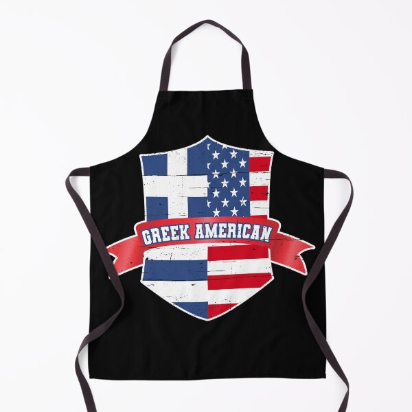 Artikelvorschau, Griechisch-amerikanisches Wappen in Distressed-Optik mit Band entworfen und verkauft von Happy Puppy Print On Demand.