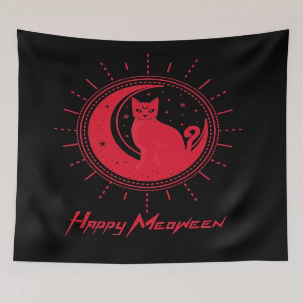 Item preview, Happy Meoween Spiritual Cosmic Moon Cat Happy Meoween Halloween Perfect on t-shirts To sticker packs designed and sold by LMcDs.