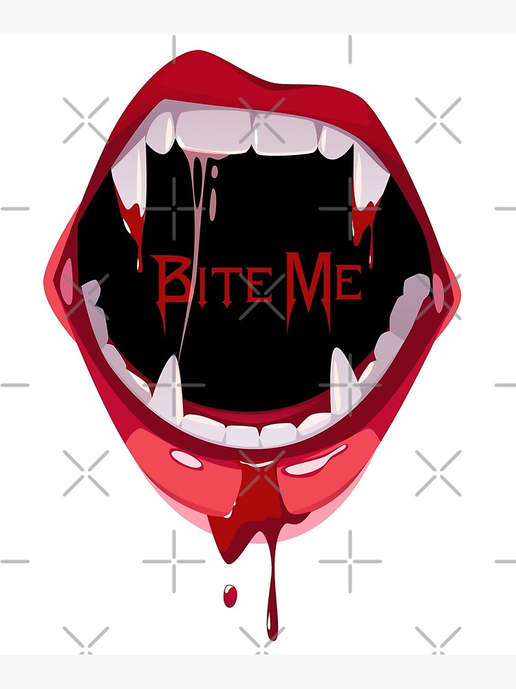 Vampire hot Mouth with Fangs Screen Print Poster