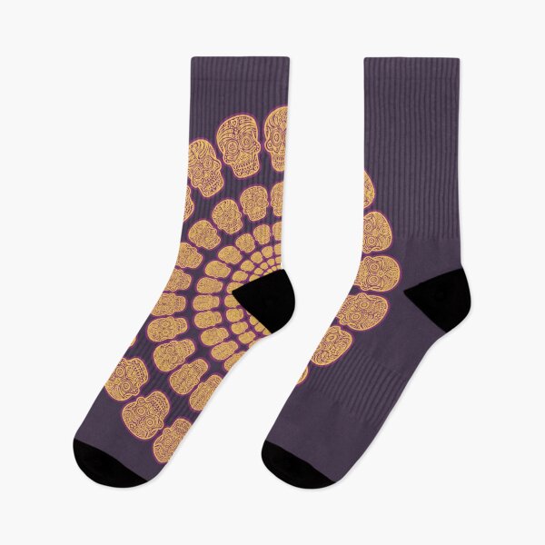 Item preview, Concentric Halloween Skull Circles - Orange, Purple designed and sold by Chubuter.
