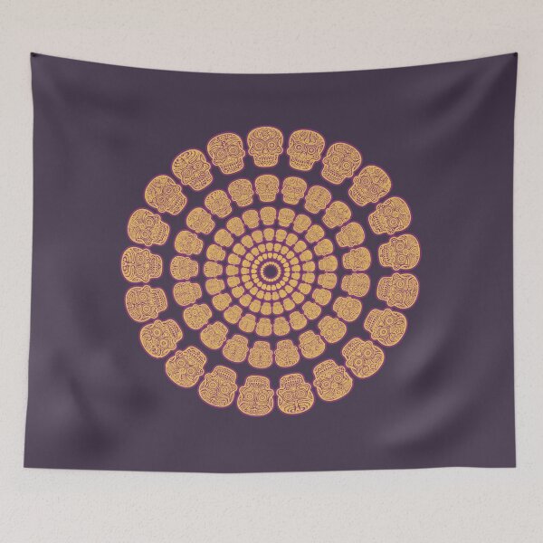 Item preview, Concentric Halloween Skull Circles - Orange, Purple designed and sold by Chubuter.