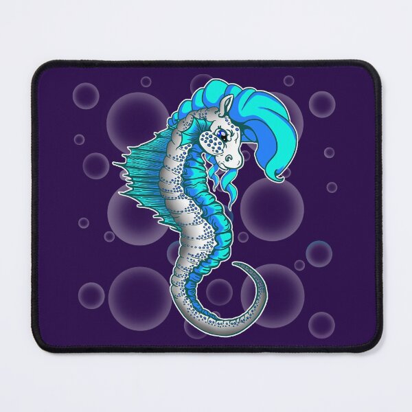 Item preview, Seahorse: Blue with Bubble Background designed and sold by iduzarts.