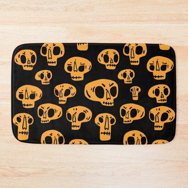 Item preview, Funny Halloween Orange Skulls Pattern designed and sold by Qudkin.