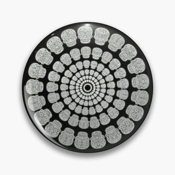Item preview, Concentric Halloween Skull Circles - Black, White designed and sold by Chubuter.