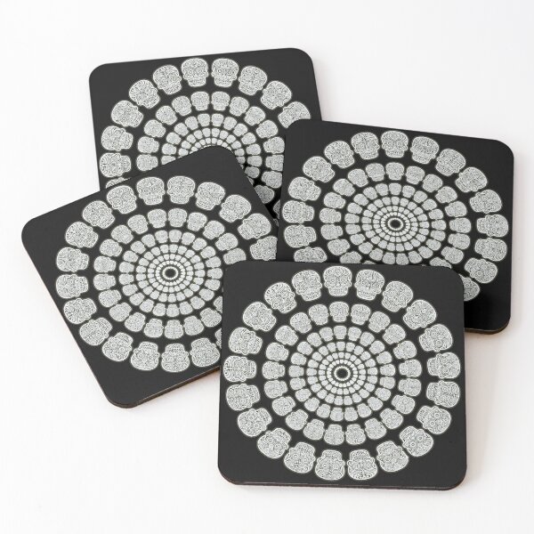 Item preview, Concentric Halloween Skull Circles - Black, White designed and sold by Chubuter.