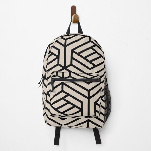 Item preview, Beige and Black Modern Cube Shape Pattern Pairs Sherwin Williams 2022 Popular Color Natural Linen SW 9109 designed and sold by ColorOfTheYears.