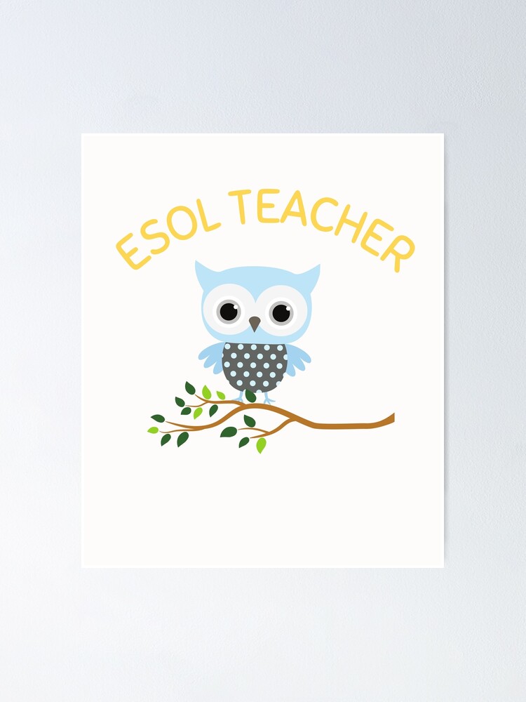 Esol Teacher Sticker Esl Teacher Esol And Esl Teacher Sticker Poster By Medoutfits Redbubble 