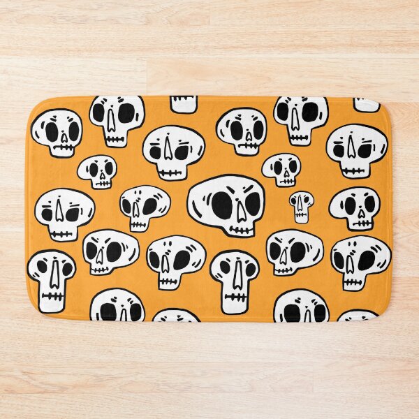 Item preview, Funny Halloween Skulls Orange Pattern designed and sold by Qudkin.
