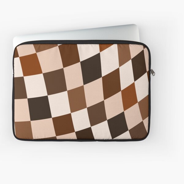 Black Brown Checkered Laptop Sleeve Brown Plaid Checker 