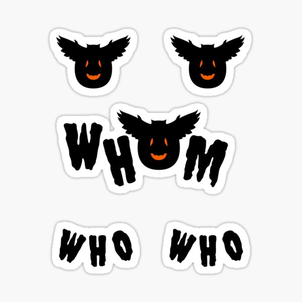 Who Whom Who with an Owl Silhouette cerating Jack-o-lantern Sticker
