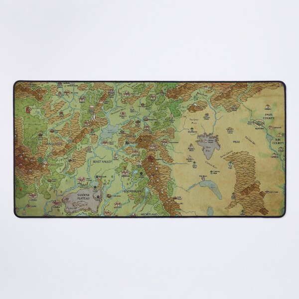 Dragon Pass and Prax Map by Darya Makarava Desk Mat