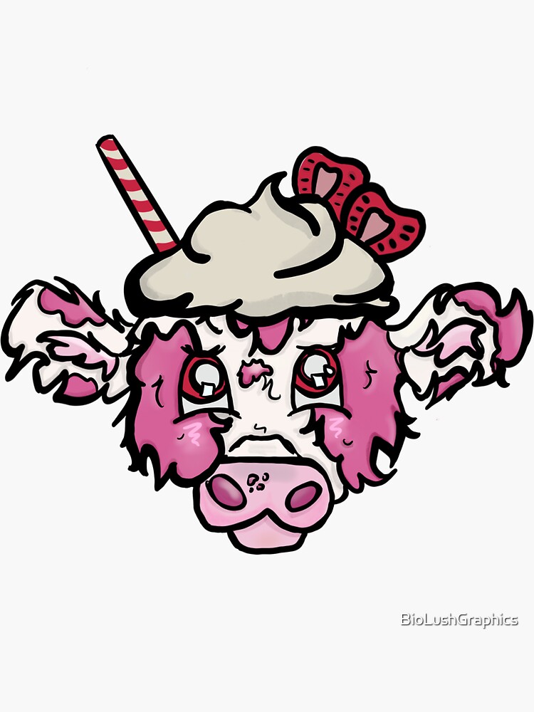 Strawberry Cow Sticker Set