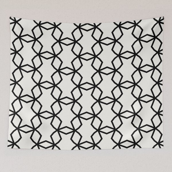 Aperçu de l'œuvre Off White and Black Shape Mosaic Pattern Pairs Sherwin Williams 2022 Popular Color High Reflective White SW 7757 créée et vendue par ColorOfTheYears.
