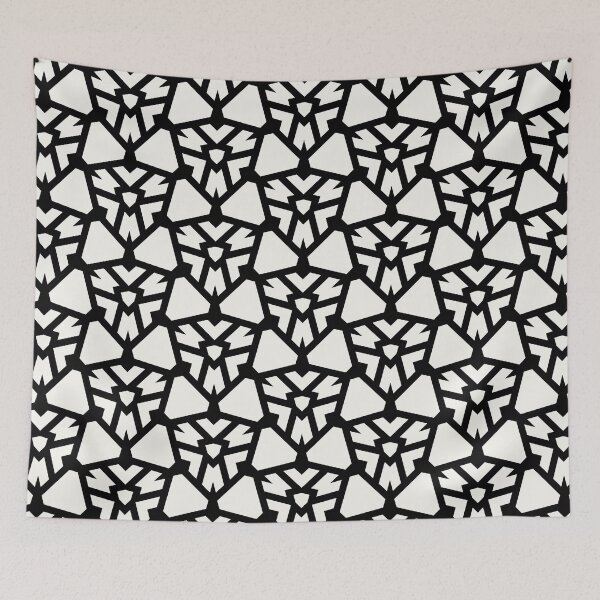 Aperçu de l'œuvre Off White and Black Shield Shape Tile Pattern Pairs Sherwin Williams 2022 Popular Color High Reflective White SW 7757 créée et vendue par ColorOfTheYears.