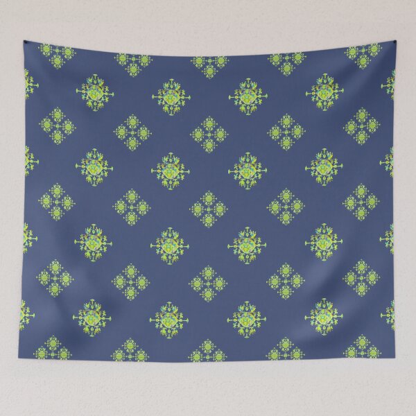 Item preview, Bright Truth Ornamental 1 on Dark Periwinkle Blue Repeat 5748 designed and sold by Art in My Loft.
