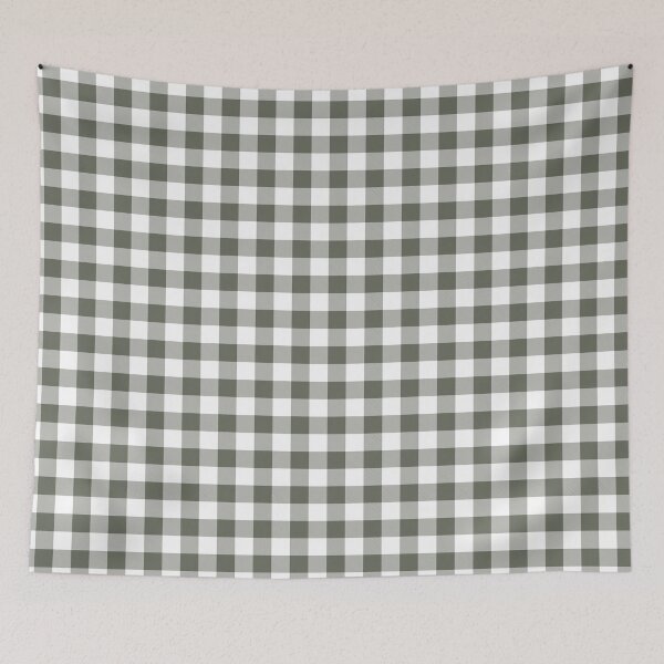 Aperçu de l'œuvre Dark Green and White Buffalo Plaid Pattern Pairs Sherwin Williams 2022 Popular Color Rosemary SW 6187 créée et vendue par ColorOfTheYears.