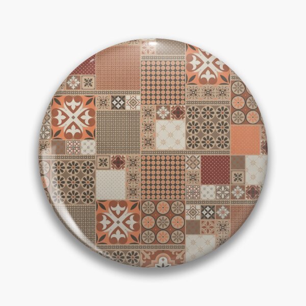 Item preview, Alhambra Tiles Orange Beige Burgundy Red Rust Brown designed and sold by Delinda Graphic Studio.
