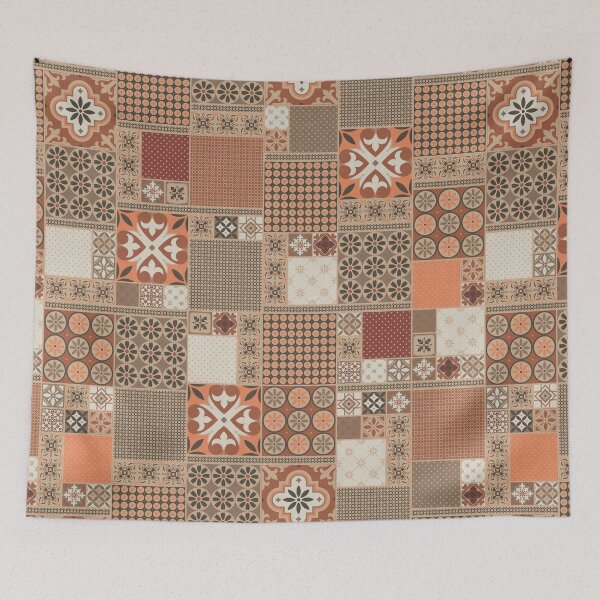 Item preview, Alhambra Tiles Orange Beige Burgundy Red Rust Brown designed and sold by Delinda Graphic Studio.