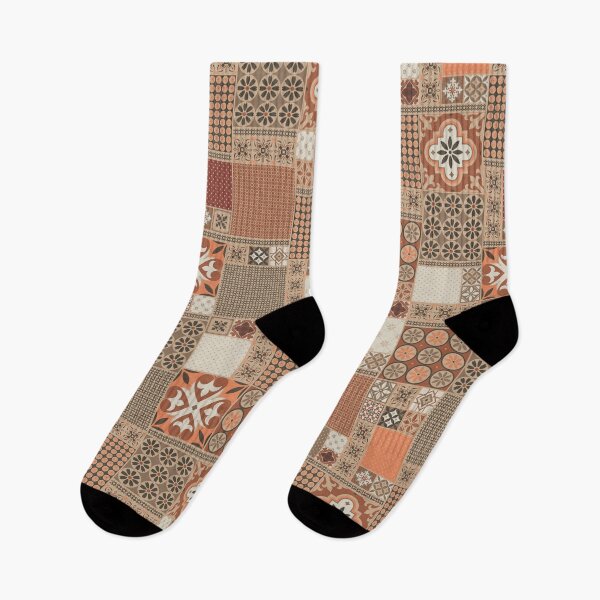 Item preview, Alhambra Tiles Orange Beige Burgundy Red Rust Brown designed and sold by Delinda Graphic Studio.