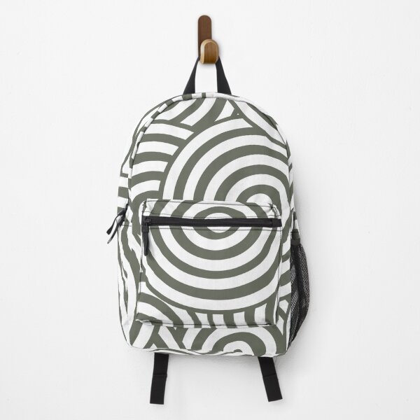 Artikelvorschau, Dark Green and White Hypnotic Circle Pattern Pairs Sherwin Williams 2022 Popular Color Rosemary SW 6187 entworfen und verkauft von ColorOfTheYears.