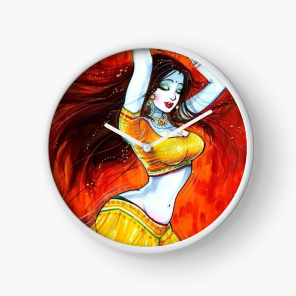 Beautiful Indian Woman Artwork BabyBee Clock