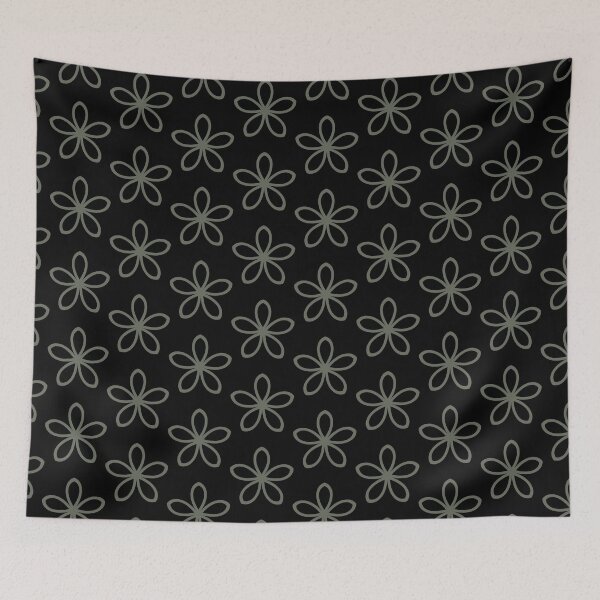 Aperçu de l'œuvre Dark Green and Black Minimal Flower Pattern Pairs Sherwin Williams 2022 Popular Color Rosemary SW 6187 créée et vendue par ColorOfTheYears.
