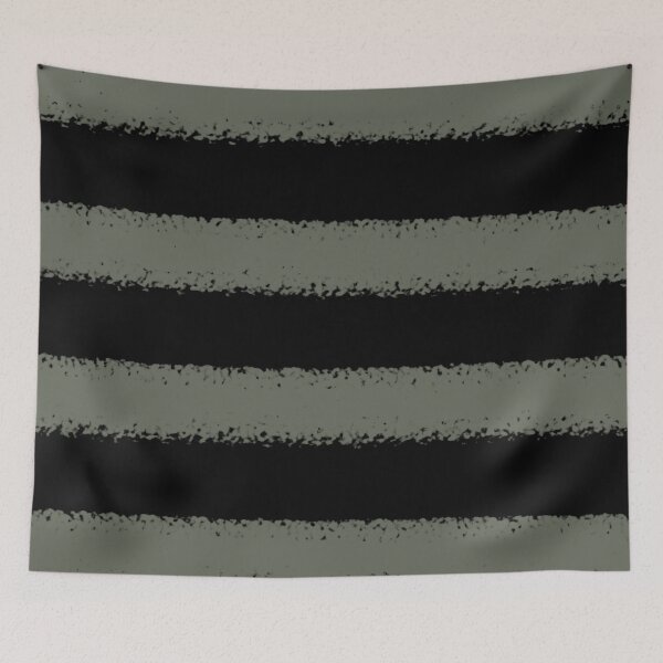Aperçu de l'œuvre Dark Green and Black Horizontal Stripe Pattern Pairs Sherwin Williams 2022 Popular Color Rosemary SW 6187 créée et vendue par ColorOfTheYears.