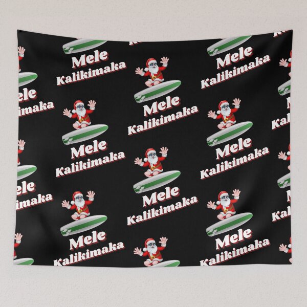 Item preview, Mele Kalikimaka Hawaiian Merry Christmas Surfing Santa designed and sold by Vibbin4Life33.