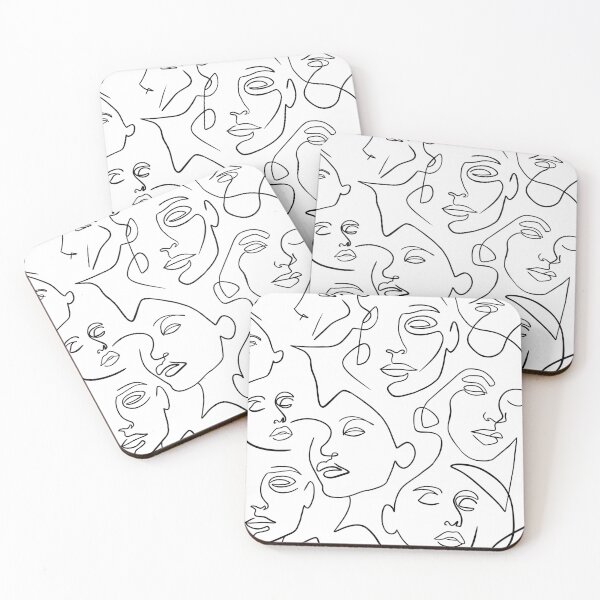 Item preview, Line art woman faces artwork  designed and sold by PrintsEntmt.