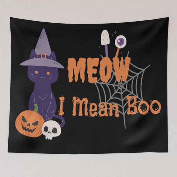 Item preview, Meow I Mean Boo funny halloween cat design designed and sold by Simi2020.