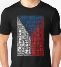 Love Czech Republic Flag Graphic Design With Cities Flag Colors Unisex T-Shirt