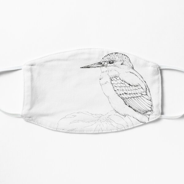 Kingfisher black and white Flat Mask