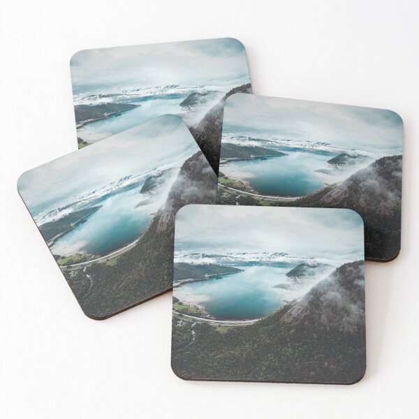 Item preview, Aerial View of a Forest with coast in Norway designed and sold by Konstantin Kowarsch.