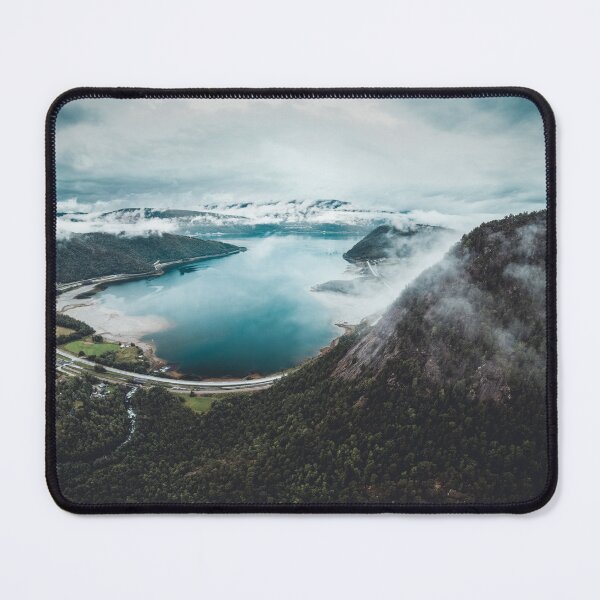 Item preview, Aerial View of a Forest with coast in Norway designed and sold by Konstantin Kowarsch.