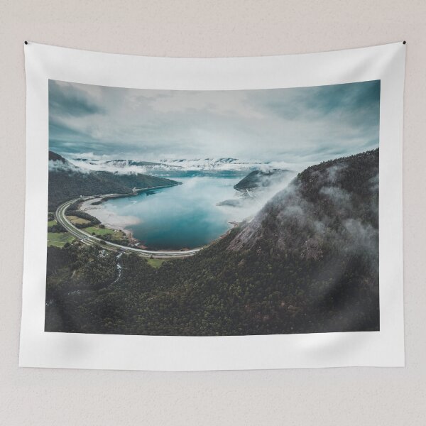 Item preview, Aerial View of a Forest with coast in Norway designed and sold by Konstantin Kowarsch.