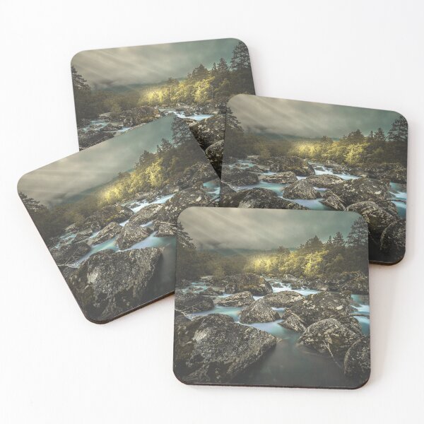 Item preview, River Long Exposure with stones and Lightrays designed and sold by Konstantin Kowarsch.