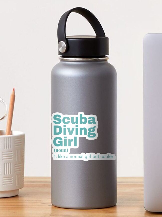 Thumbnail 1 of 3, Sticker, Film Girl - Scuba Diving designed and sold by DannieDesigns.