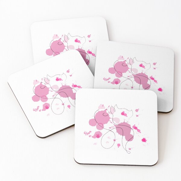 Item preview, Kitty Cat- OneLine - Pink Splash designed and sold by Tee-Star.