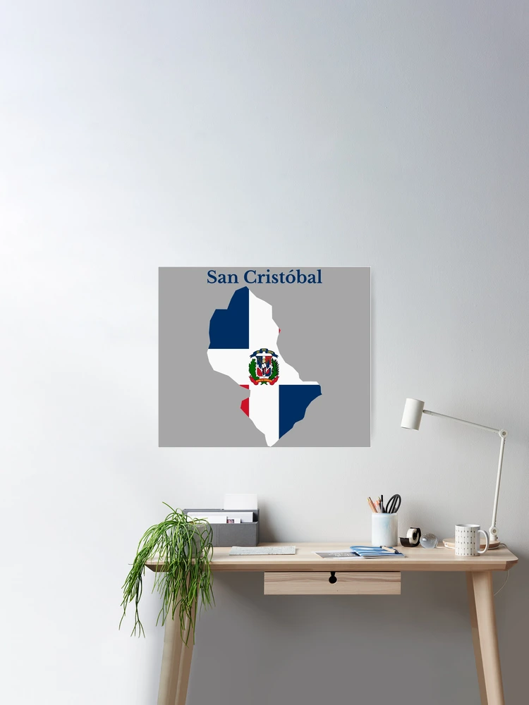 San Cristobal Province Map Design, Dominican Republic. Poster for