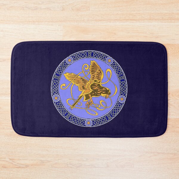 Item preview, Celtic knotwork hawk - blue and gold designed and sold by AnyaPenfold.